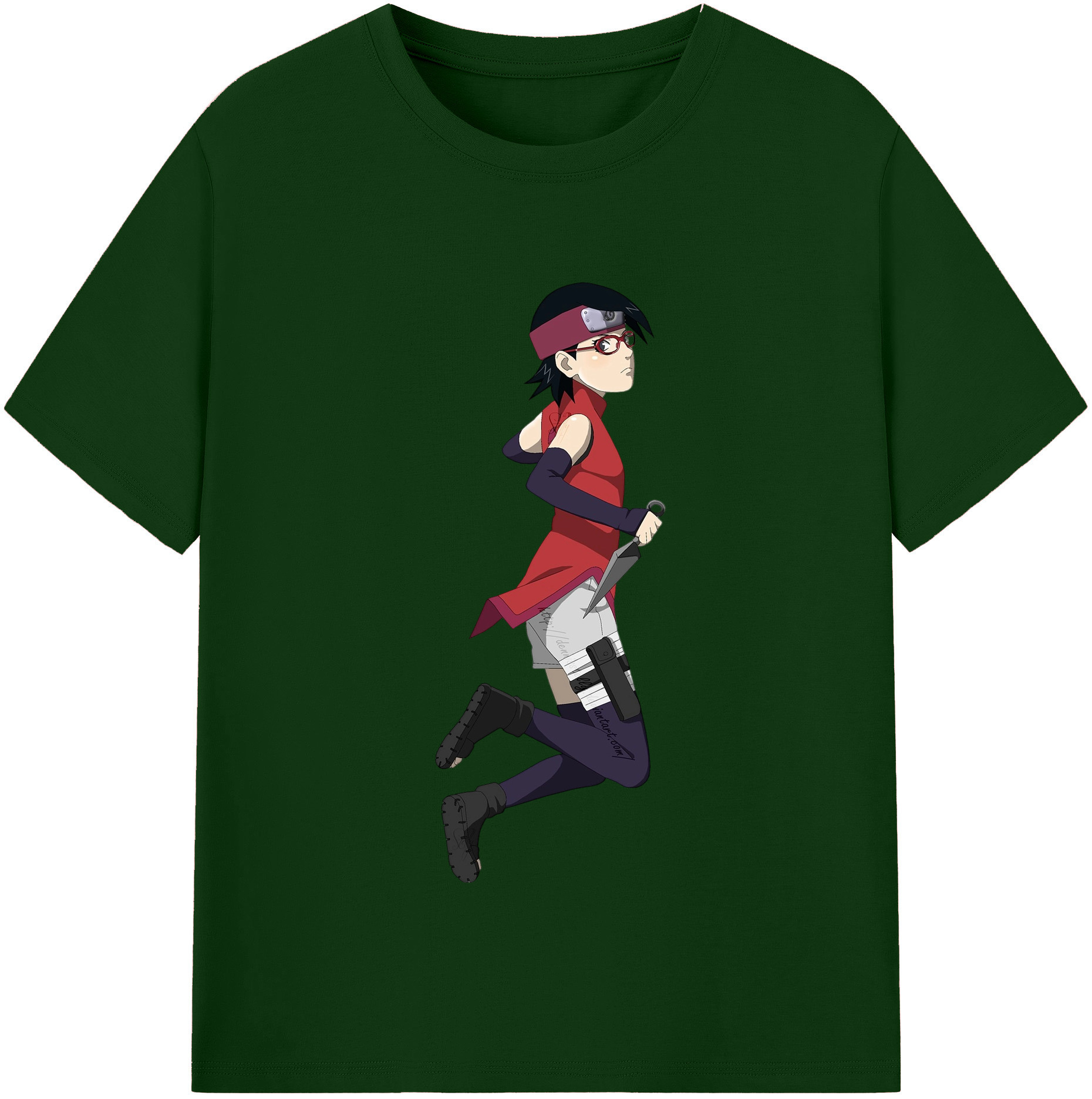 （画像用） NARUTO -ナルト- うちは サラダ Uchiha Sarada 綿100％半袖Tシャツ（フロントプリント）